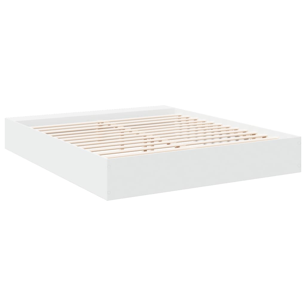 Bed Frame White 180X200 Cm Super King Engineered Wood