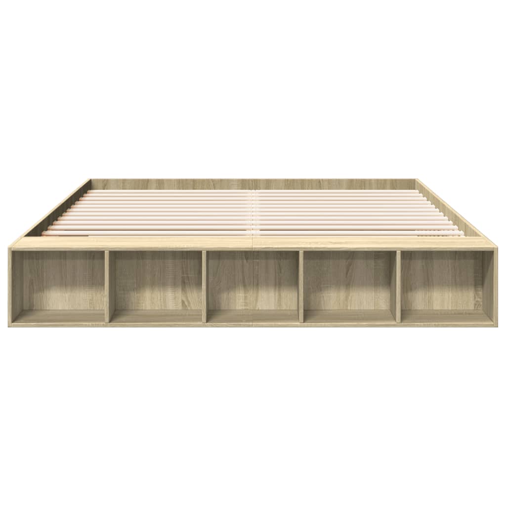 Bed Frame Sonoma Oak 180X200 Cm Super King Engineered Wood