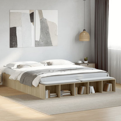 Bed Frame Sonoma Oak 180X200 Cm Super King Engineered Wood