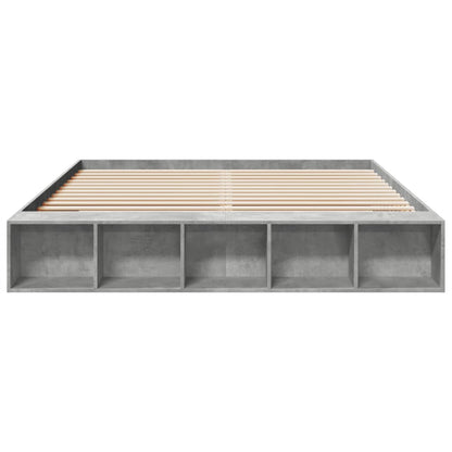 Bed Frame Concrete Grey 180X200 Cm Super King Engineered Wood