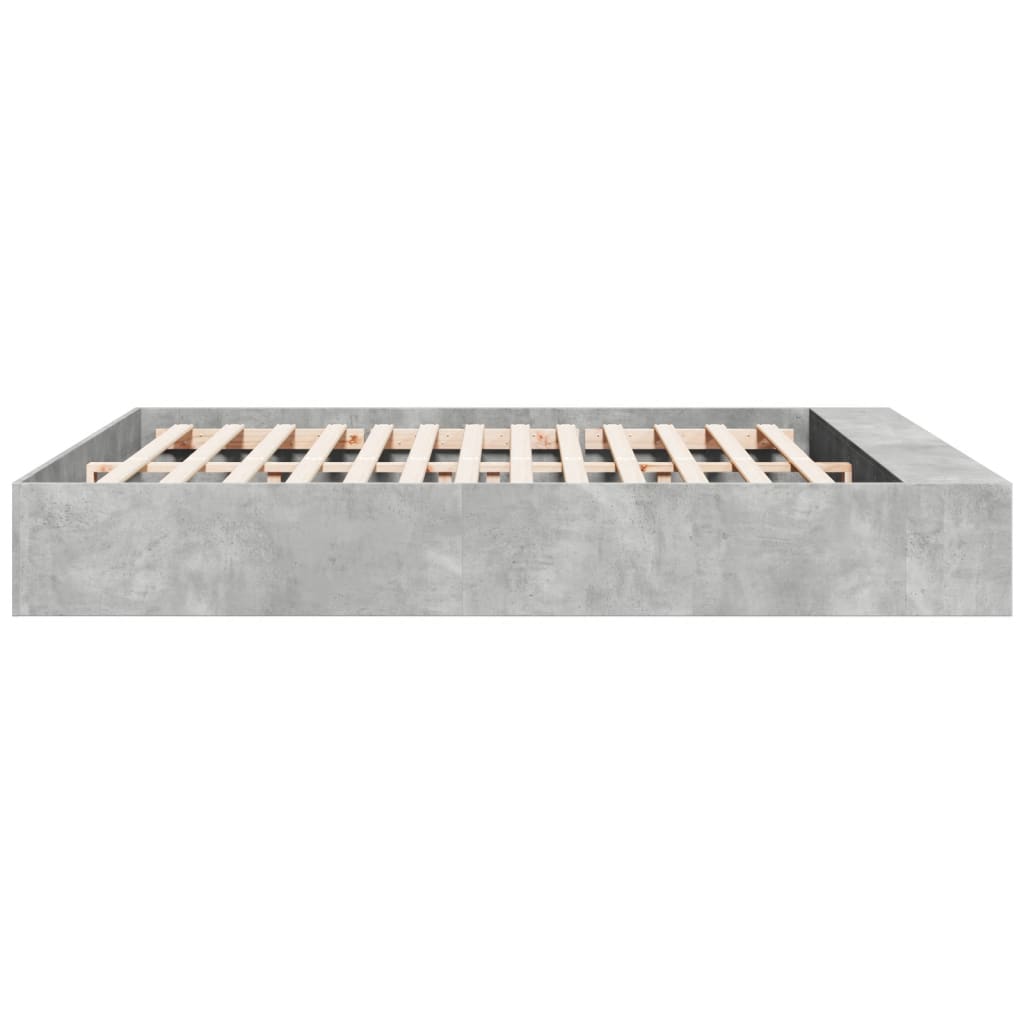 Bed Frame Concrete Grey 180X200 Cm Super King Engineered Wood