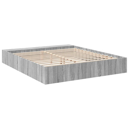 Bed Frame Grey Sonoma 180X200 Cm Super King Engineered Wood