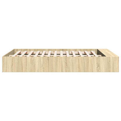 Bed Frame Sonoma Oak 150X200 Cm King Size Engineered Wood