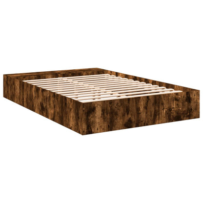 Bed Frame Smoked Oak 150X200 Cm King Size Engineered Wood