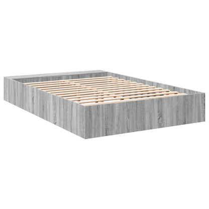 Bed Frame Grey Sonoma 150X200 Cm King Size Engineered Wood