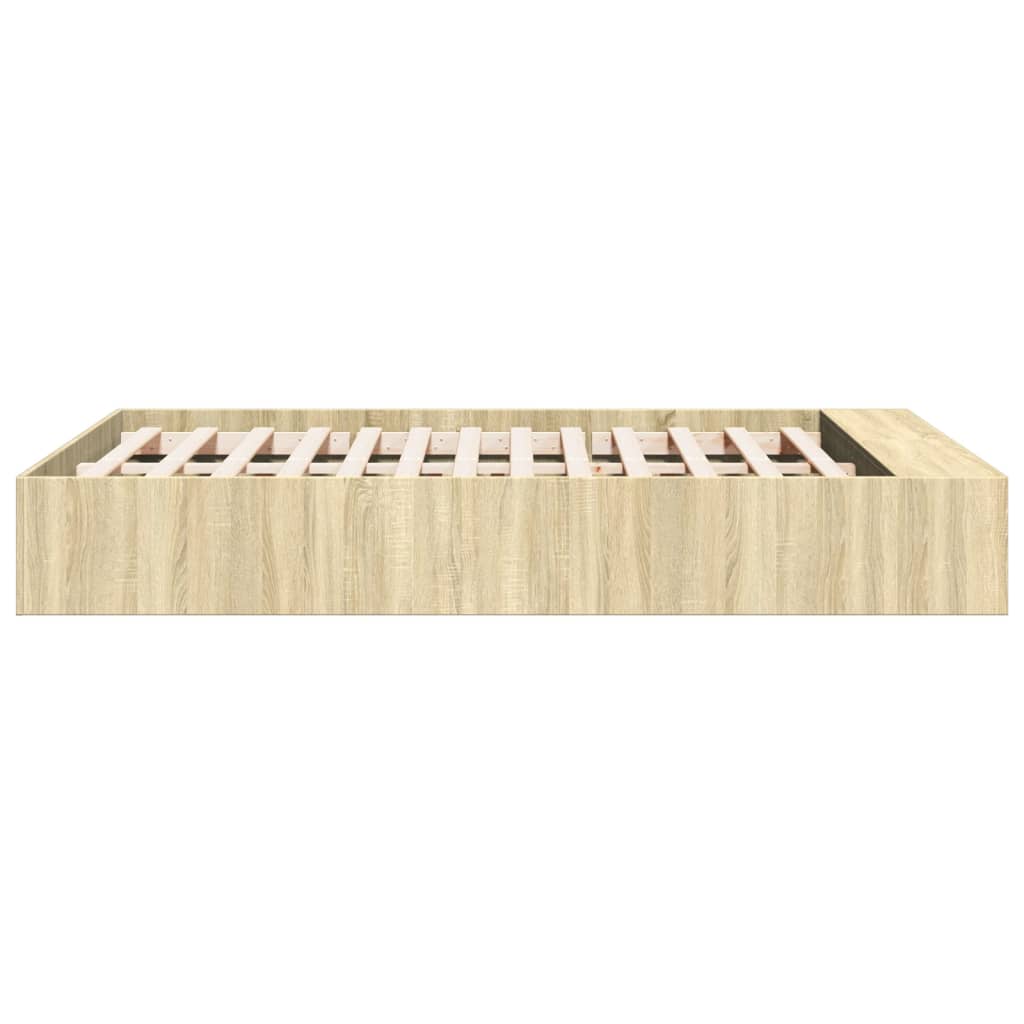 Bed Frame Sonoma Oak 135X190 Cm Double Engineered Wood