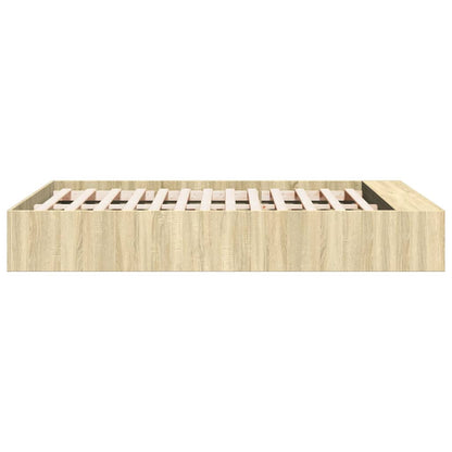 Bed Frame Sonoma Oak 135X190 Cm Double Engineered Wood