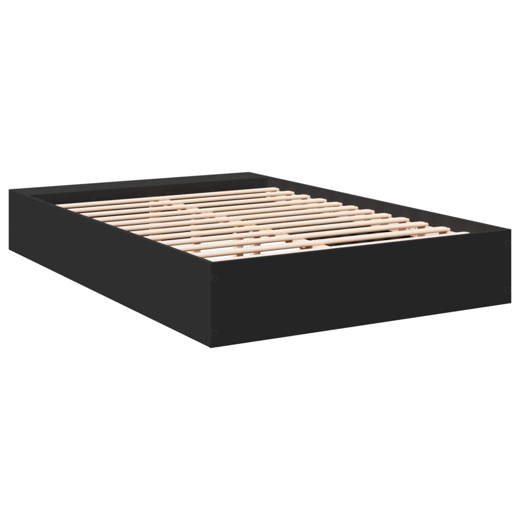 Bed Frame Without Mattress Black 120X190 Cm Small Double