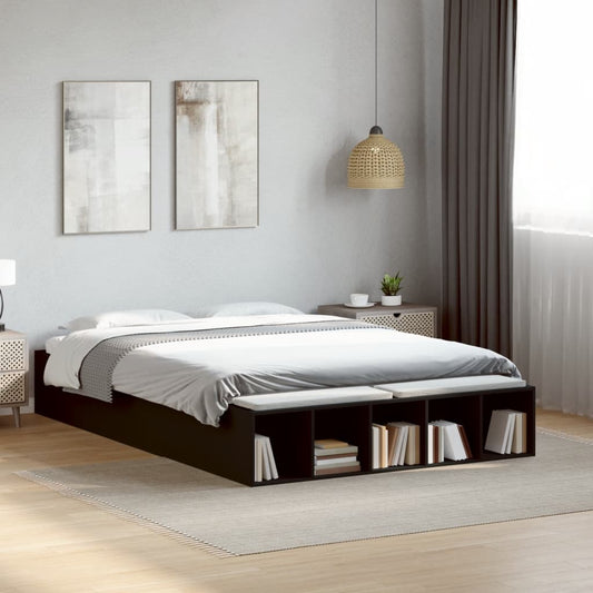 Bed Frame Without Mattress Black 120X190 Cm Small Double