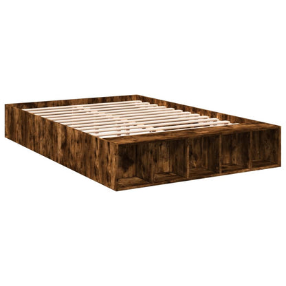 Bed Frame Without Mattress Smoked Oak 120X190 Cm Small Double