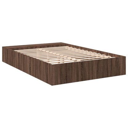 Bed Frame Brown Oak 120X190 Cm Small Double Engineered Wood