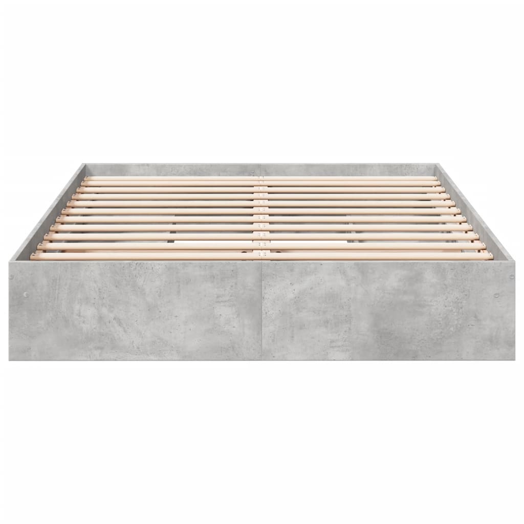 Bed Frame With Drawers Concrete Grey 150X200 Cm King Size Engineered Wood