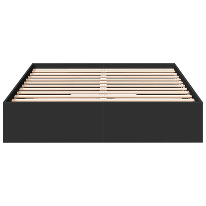 Bed Frame With Drawers Black 140X200 Cm Engineered Wood