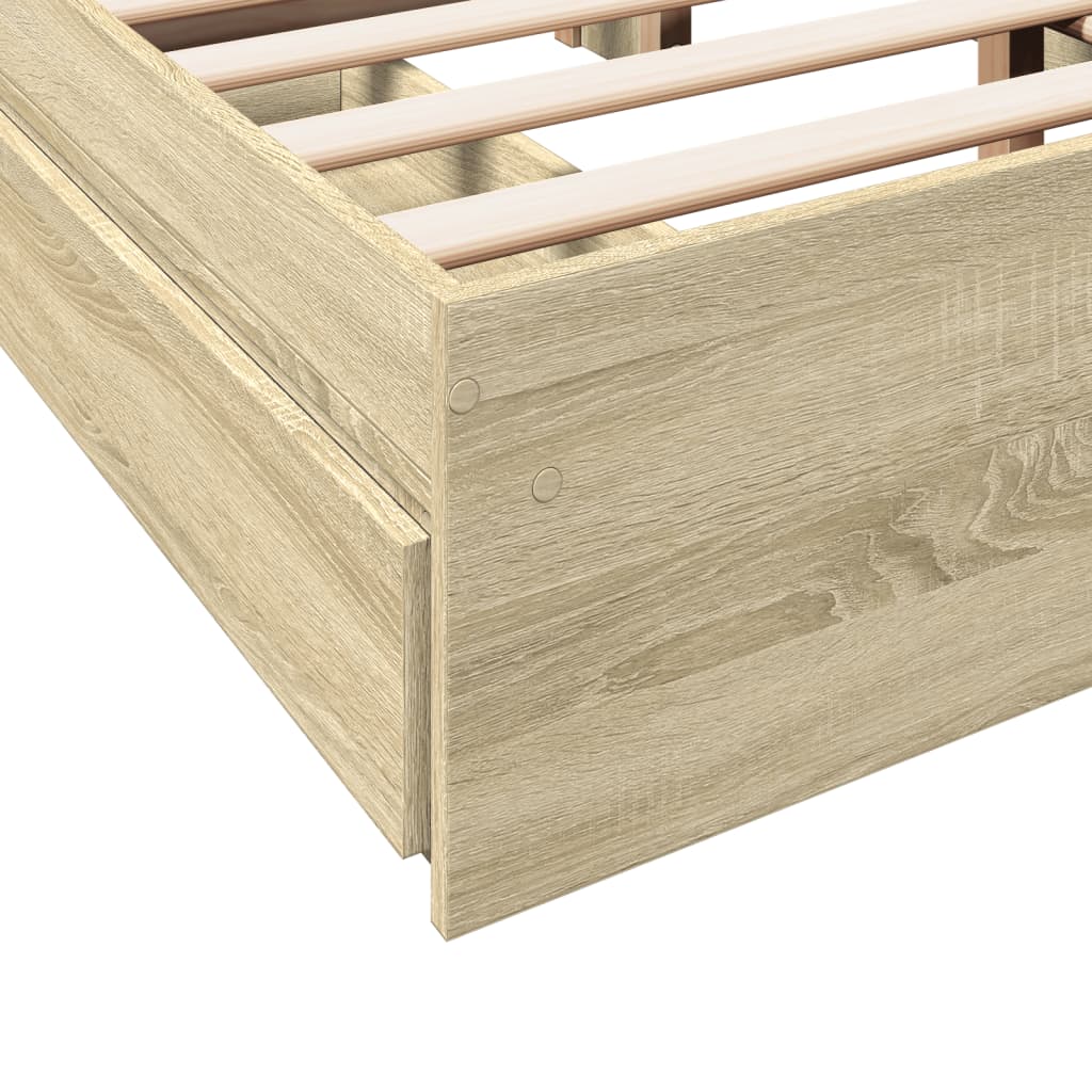 Bed Frame With Drawers Without Mattress Sonoma Oak 120X190 Cm Small Double