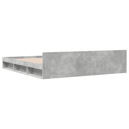 Bed Frame With Drawers Concrete Grey 180X200 Cm Super King Engineered Wood