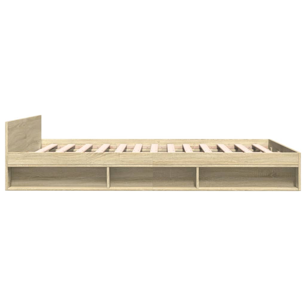 Bed Frame With Drawers Sonoma Oak 150X200 Cm King Size Engineered Wood