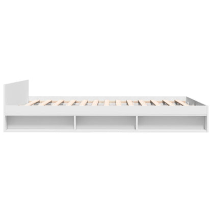 Bed Frame With Drawers Without Mattress White 120X190 Cm Small Double