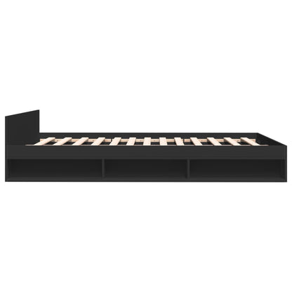 Bed Frame With Drawers Without Mattress Black 120X190 Cm Small Double