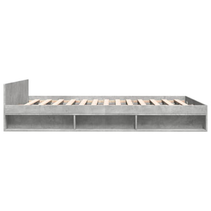 Bed Frame With Drawers Concrete Grey 120X190 Cm Small Double Engineered Wood