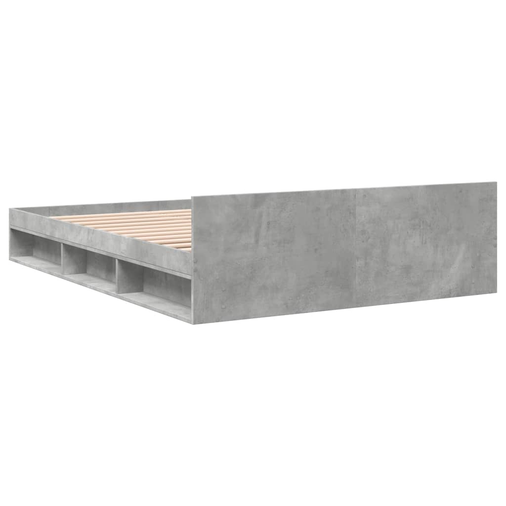 Bed Frame With Drawers Concrete Grey 120X190 Cm Small Double Engineered Wood