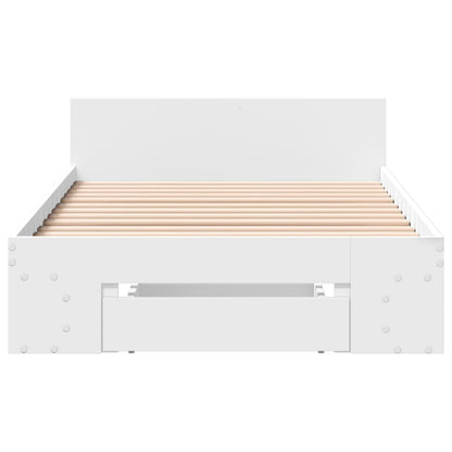 Bed Frame With Drawer White 100X200 Cm Engineered Wood