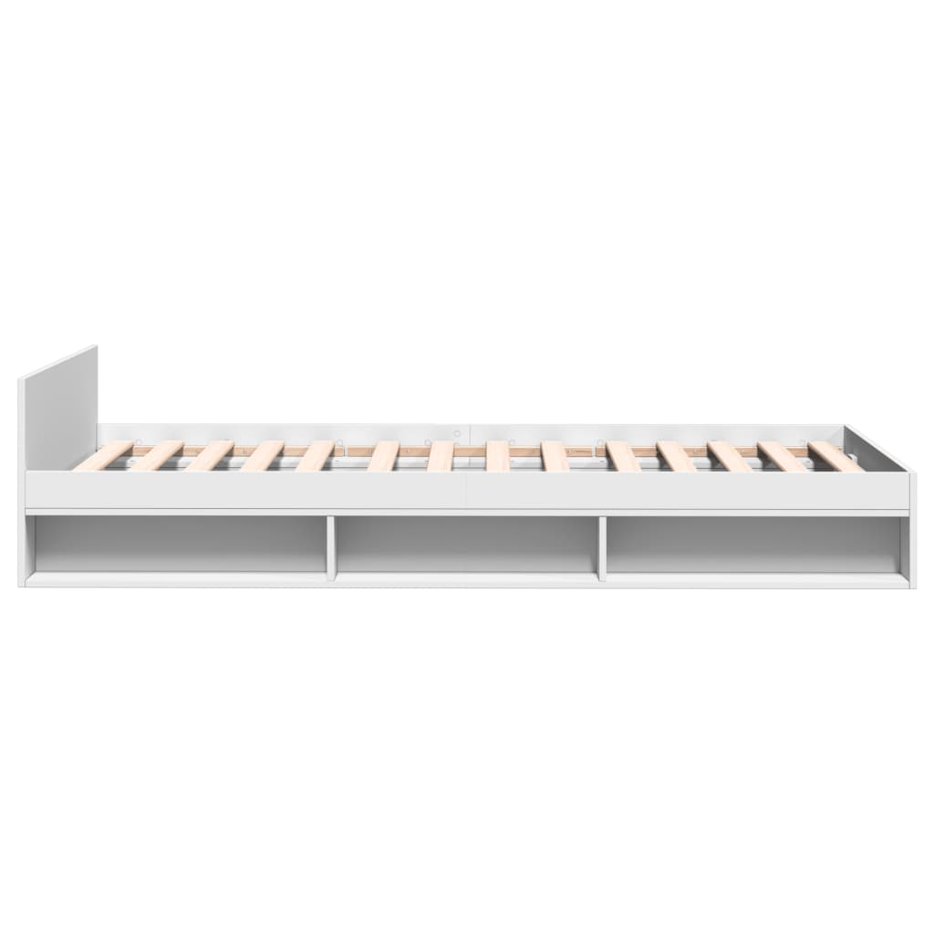 Bed Frame With Drawer White 100X200 Cm Engineered Wood