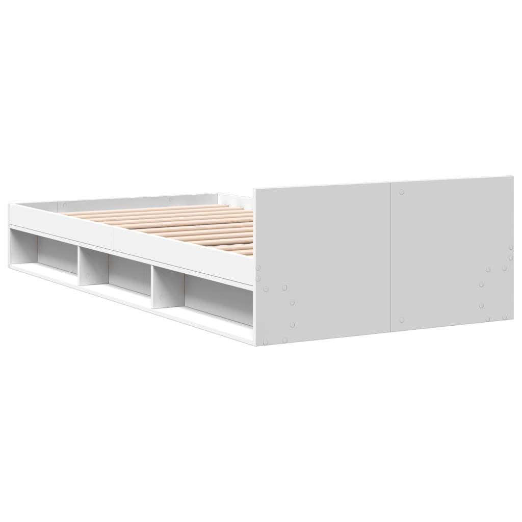 Bed Frame With Drawer White 100X200 Cm Engineered Wood