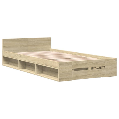 Bed Frame With Drawer Sonoma Oak 100X200 Cm Engineered Wood