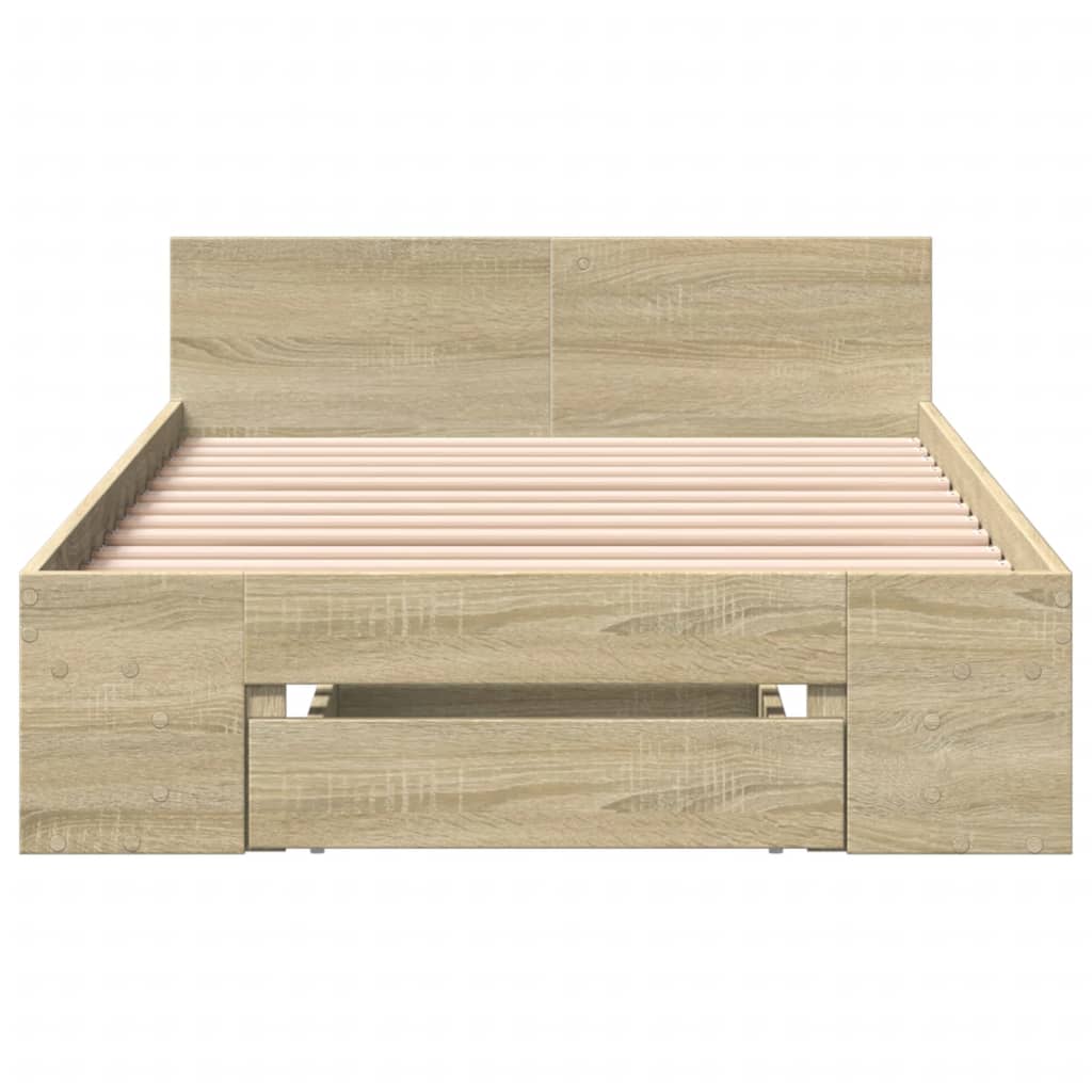 Bed Frame With Drawer Sonoma Oak 100X200 Cm Engineered Wood