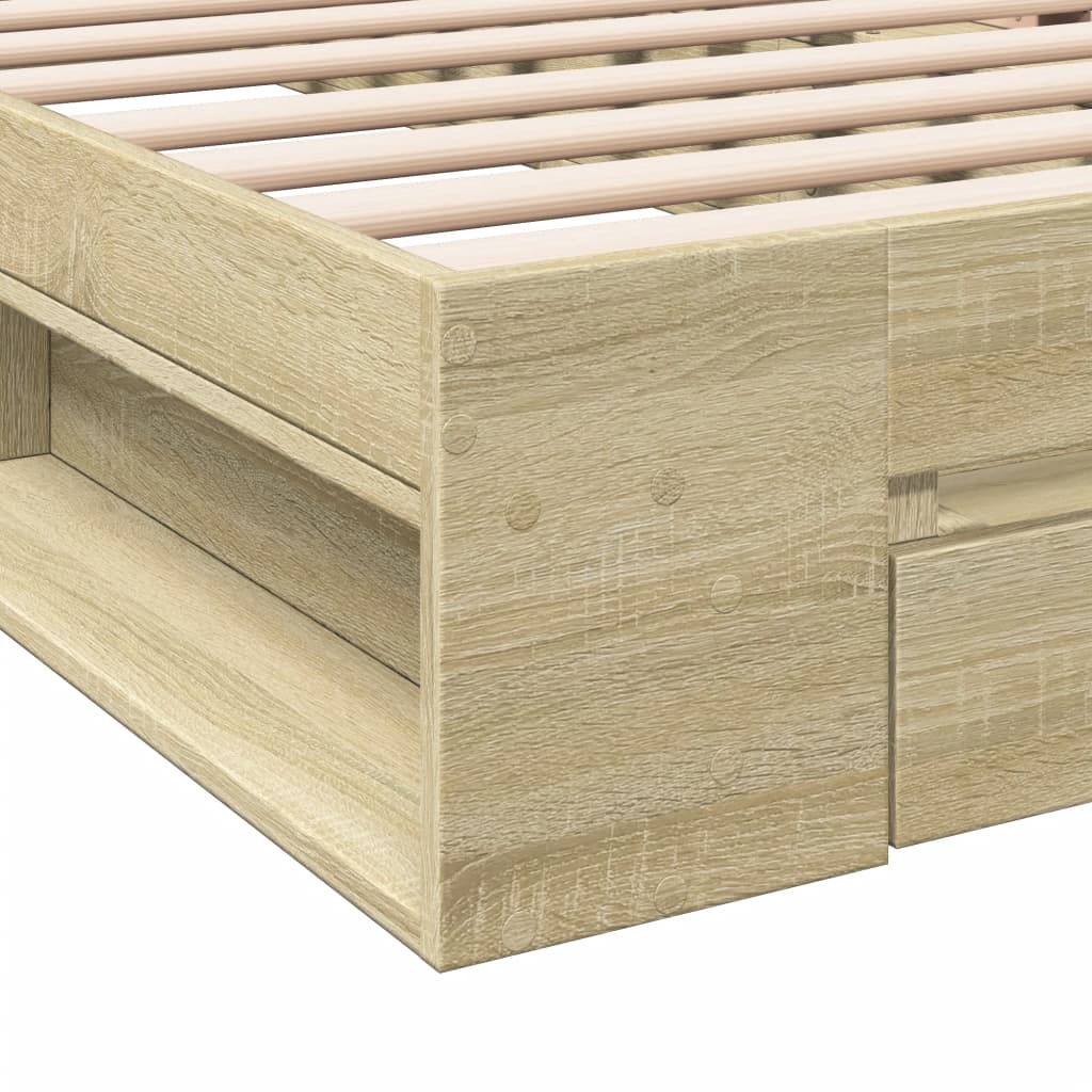 Bed Frame With Drawer Sonoma Oak 100X200 Cm Engineered Wood