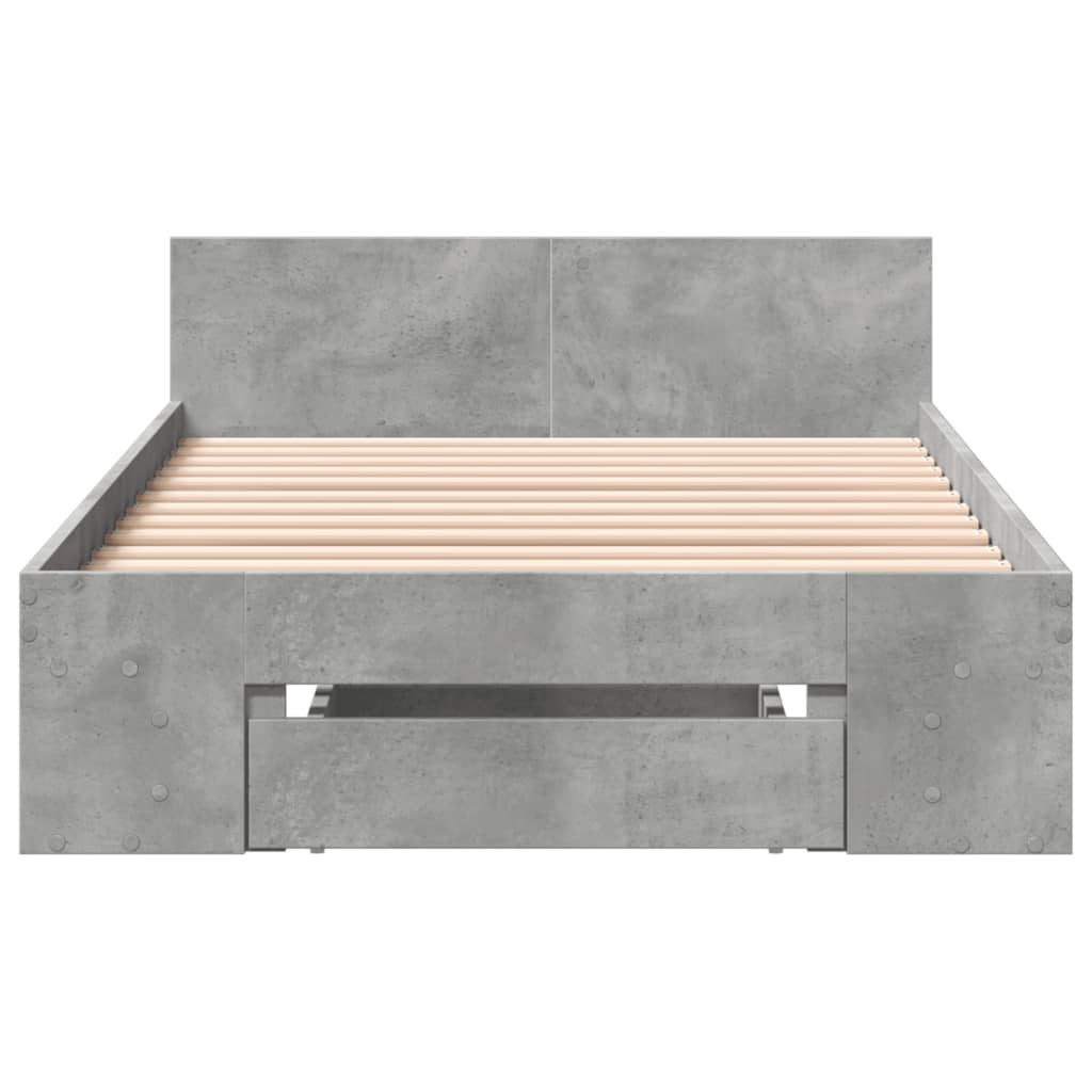 Bed Frame With Drawer Concrete Grey 100X200 Cm Engineered Wood