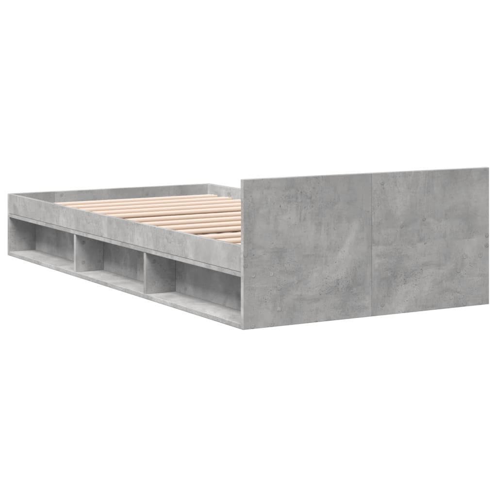 Bed Frame With Drawer Concrete Grey 100X200 Cm Engineered Wood