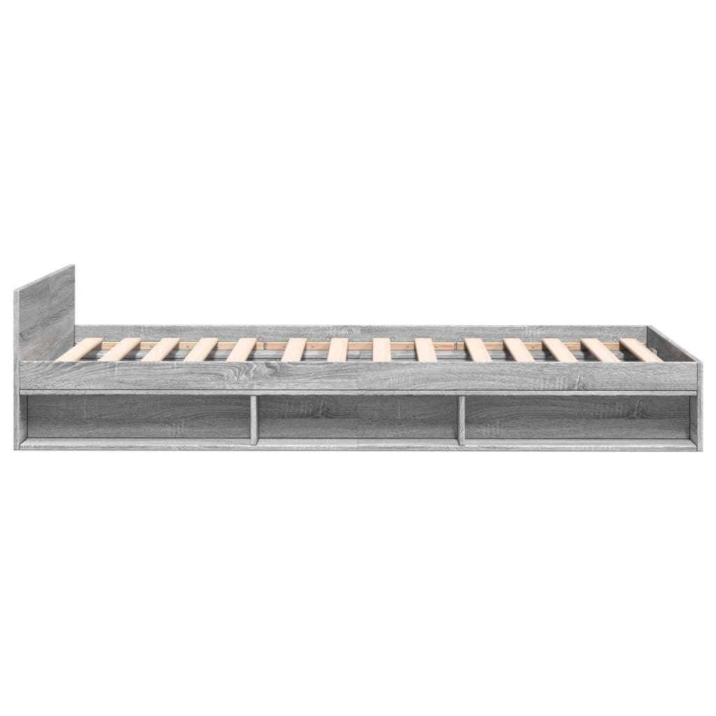 Bed Frame With Drawer Grey Sonoma 100X200 Cm Engineered Wood