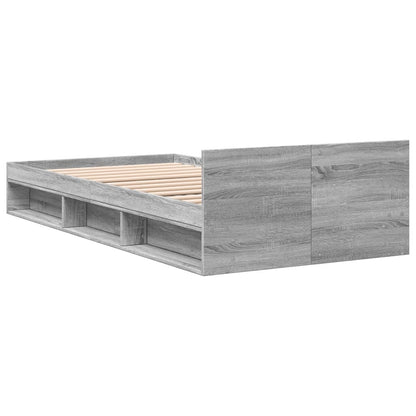 Bed Frame With Drawer Grey Sonoma 100X200 Cm Engineered Wood