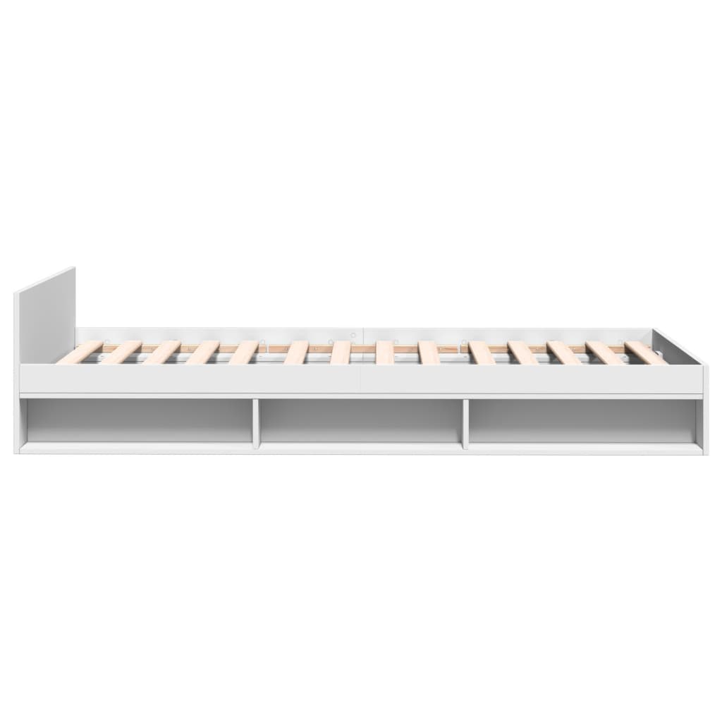 Bed Frame With Drawer White 90X200 Cm Engineered Wood