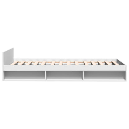 Bed Frame With Drawer White 75X190 Cm Small Single Engineered Wood