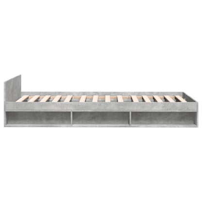 Bed Frame With Drawer Concrete Grey 75X190 Cm Small Single Engineered Wood