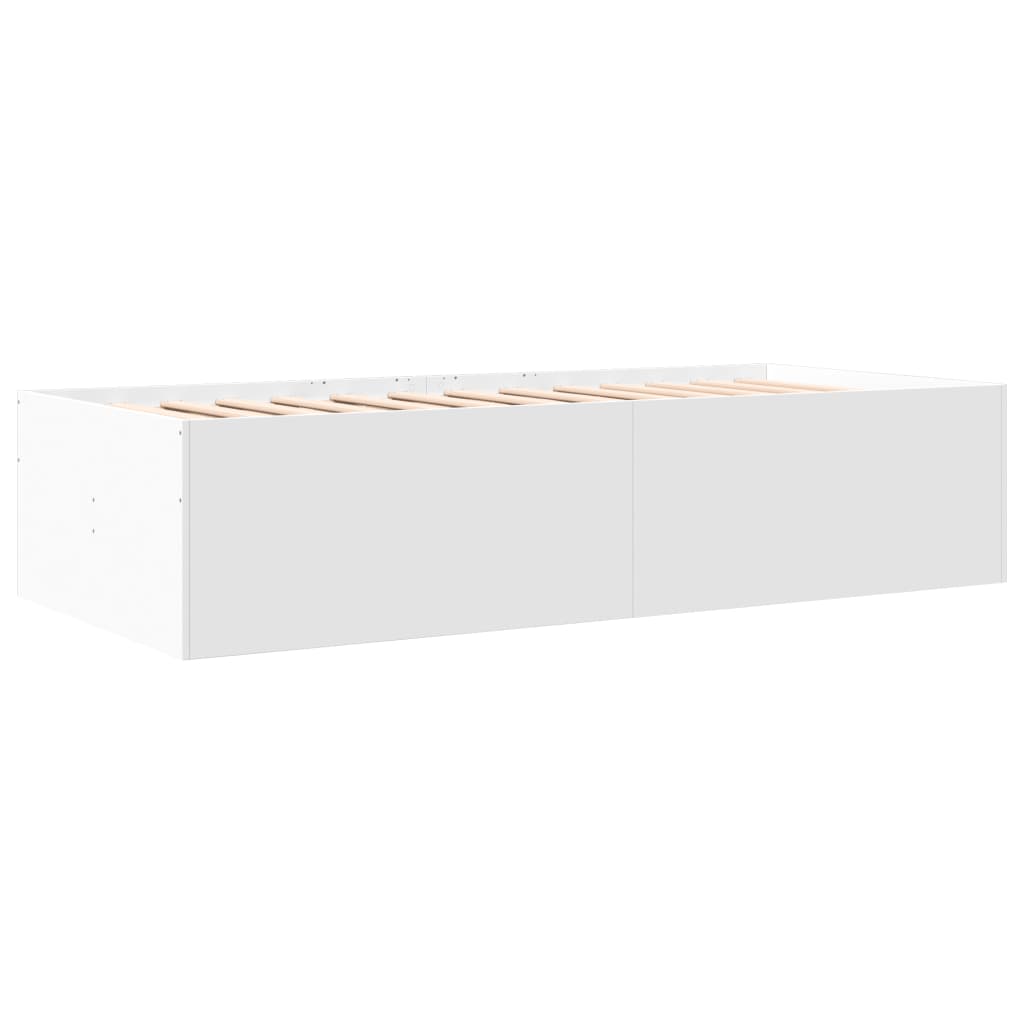 Daybed With Drawers White 100X200 Cm Engineered Wood