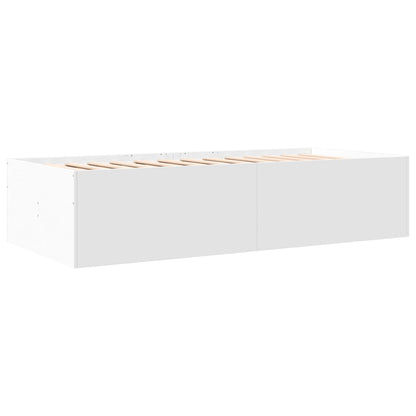 Daybed With Drawers White 100X200 Cm Engineered Wood