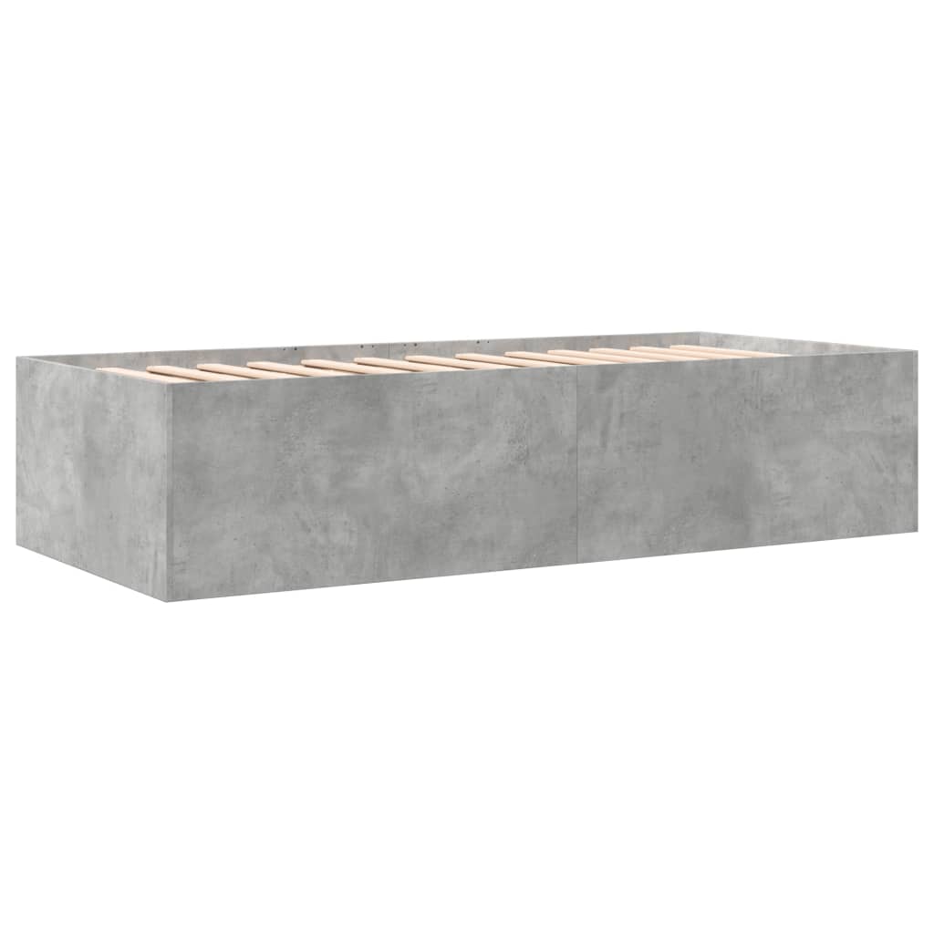 Daybed With Drawers Concrete Grey 100X200 Cm Engineered Wood