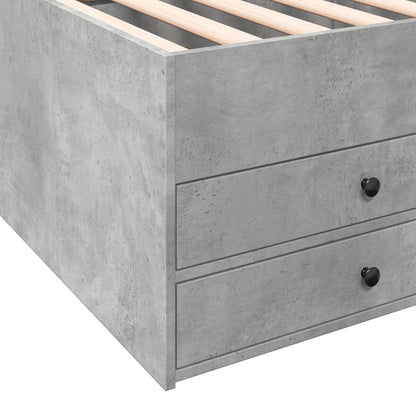 Daybed With Drawers Concrete Grey 100X200 Cm Engineered Wood