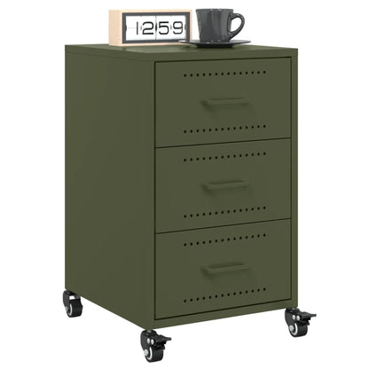 Bedside Cabinet Olive Green 36X39X59 Cm Steel