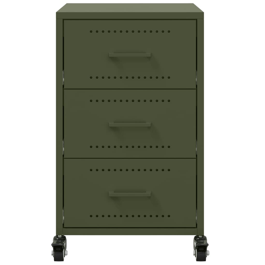 Bedside Cabinet Olive Green 36X39X59 Cm Steel