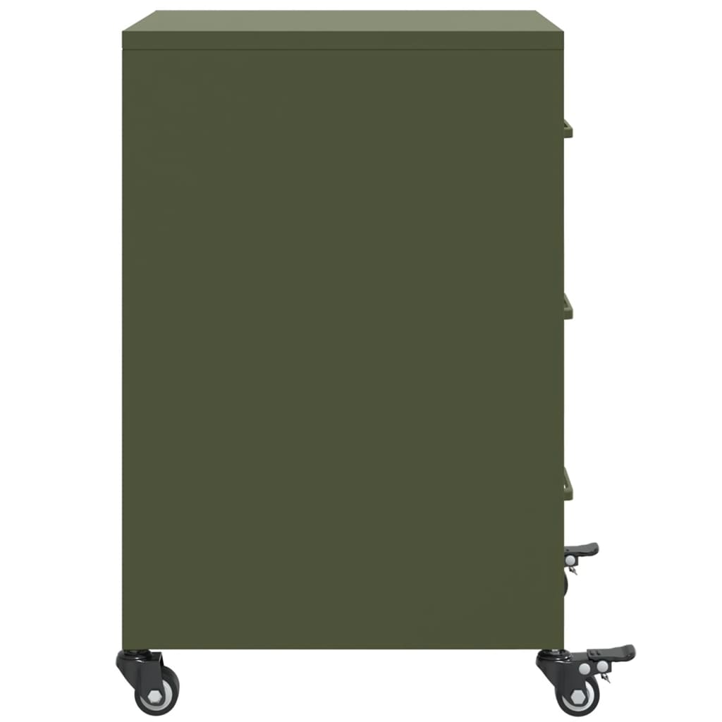 Bedside Cabinet Olive Green 36X39X59 Cm Steel