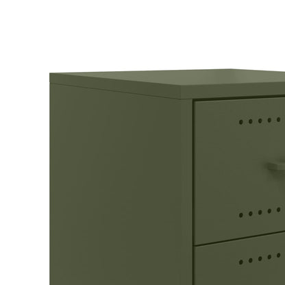 Bedside Cabinet Olive Green 36X39X59 Cm Steel