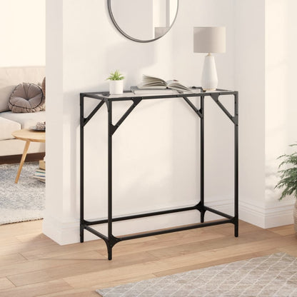 Console Table With Transparent Glass Top 80X35X81 Cm Steel