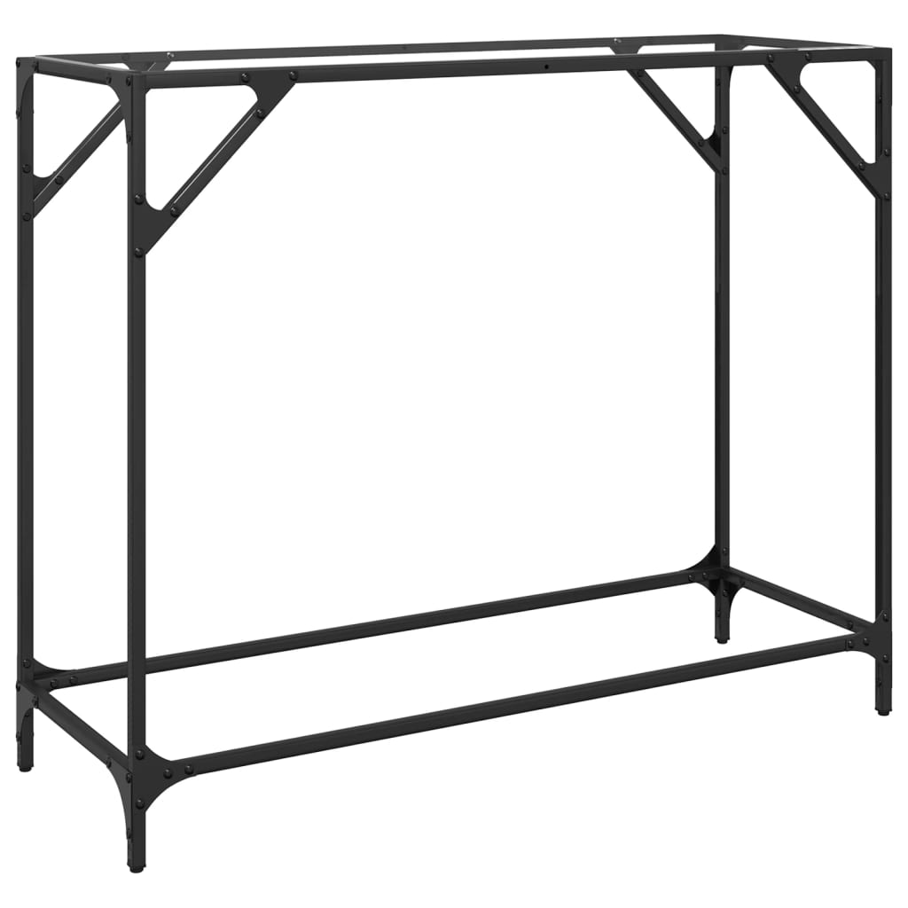 Console Table With Transparent Glass Top 98X35X81 Cm Steel