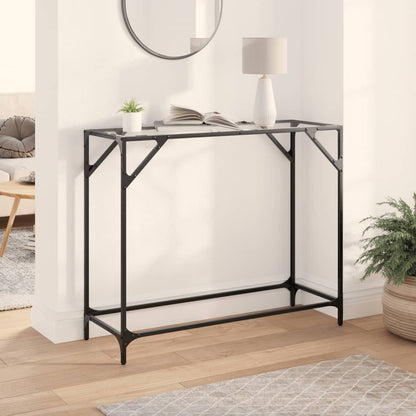 Console Table With Transparent Glass Top 98X35X81 Cm Steel