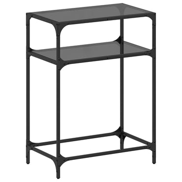 Console Table With Black Glass Top 60X35X81 Cm Steel