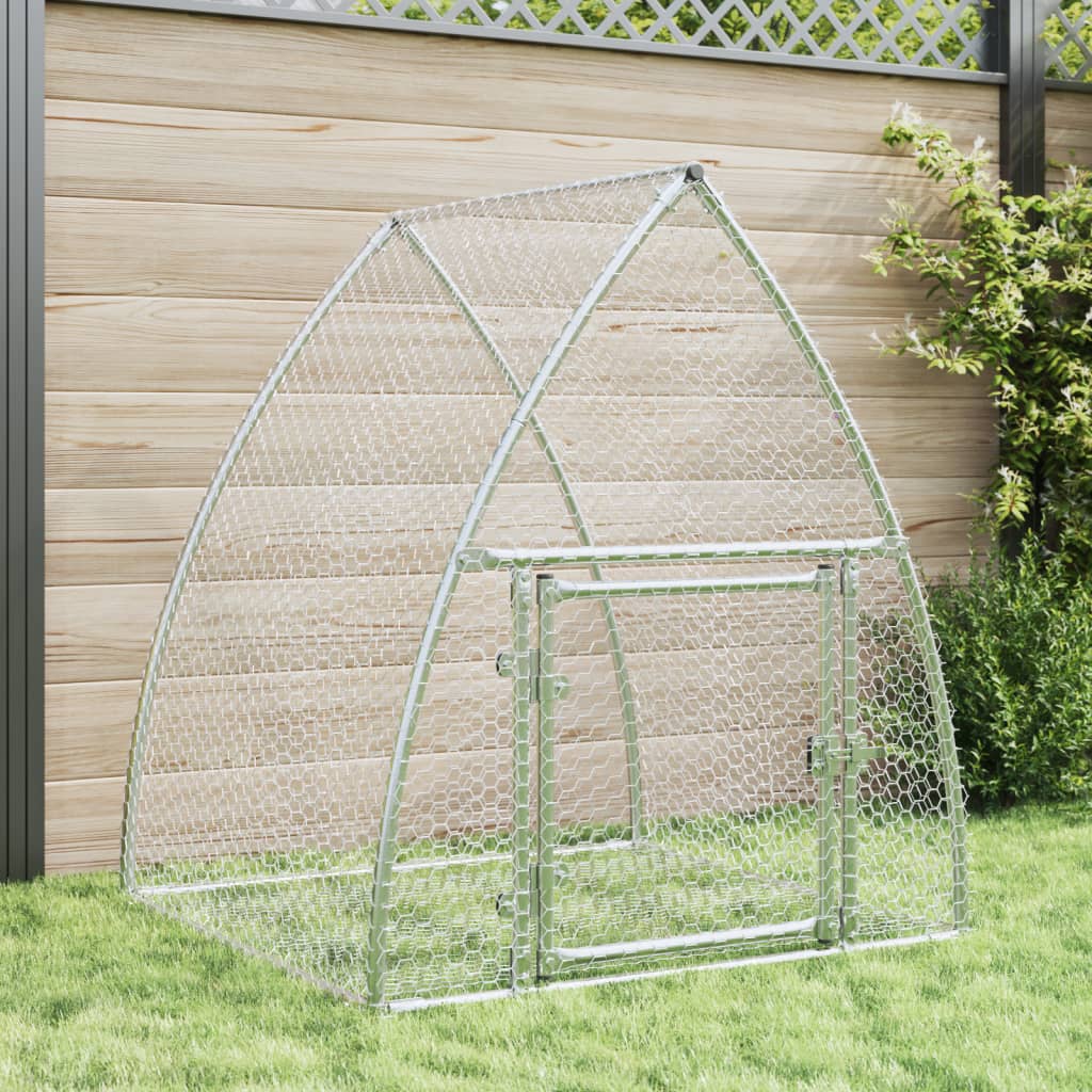 Rabbit Hutch Silver 100X105X120 Cm Galvanised Steel